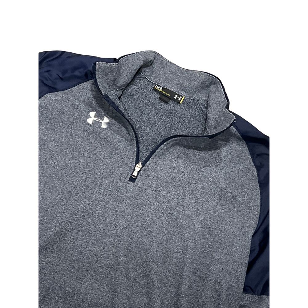 Under Armour, Navy and Gray 1/4 zip, Size L, NB39